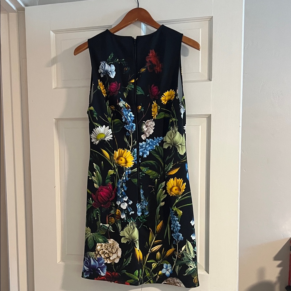 Alice + Olivia Black Dress with Vibrant Floral Design - Picture 3 of 5
